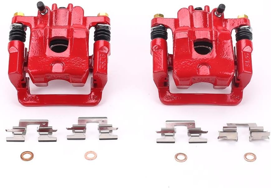 Power Stop Rear S2674 Pair of High-Temp Red Powder Coated Calipers For Acura MDX 2001-2006, Honda Pilot 2003-2008 [Model Specific]