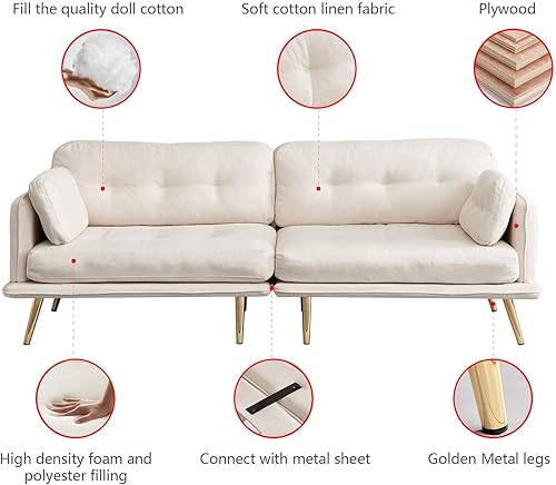 Miniatura 4 de DUNTRKDU Sofá cama futón, sofá cama convertible con reposabrazos, sofá pequeño de tela moderna, sofá biplaza plegable de 3 plazas para sala de