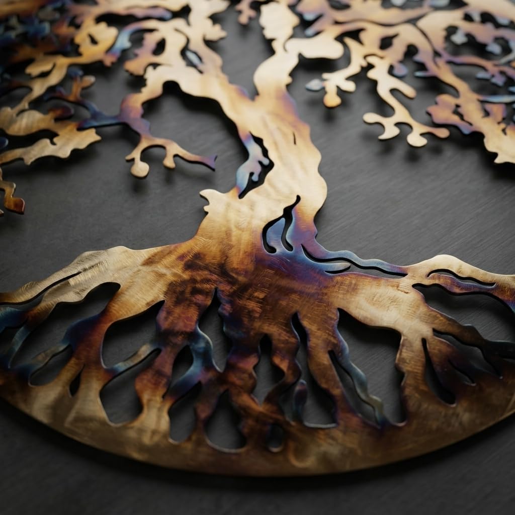 MetalArtWallDecor Arbre de Vie, la Chaleur de Couleur 69,8 cm Décoration Murale en métal
