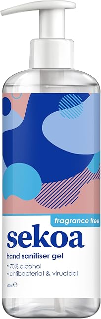 Amazon Brand - Sekoa - 70% Alcohol Hand Sanitiser Gel (Unscented, 500ml)