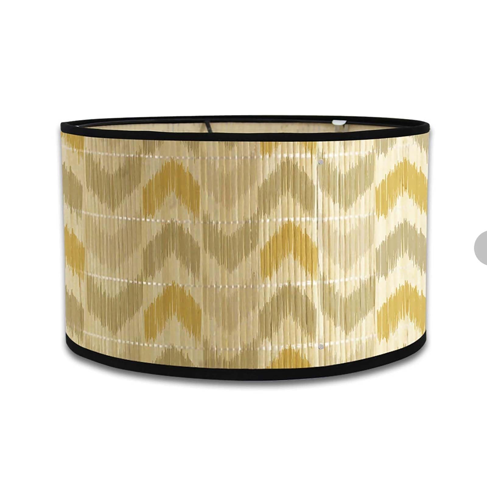 Retro Bamboo lampshade, Round Drum Shaped lampshade for Tables or Chandeliers, Suitable for Simple Ceiling Chandeliers (Style 17)