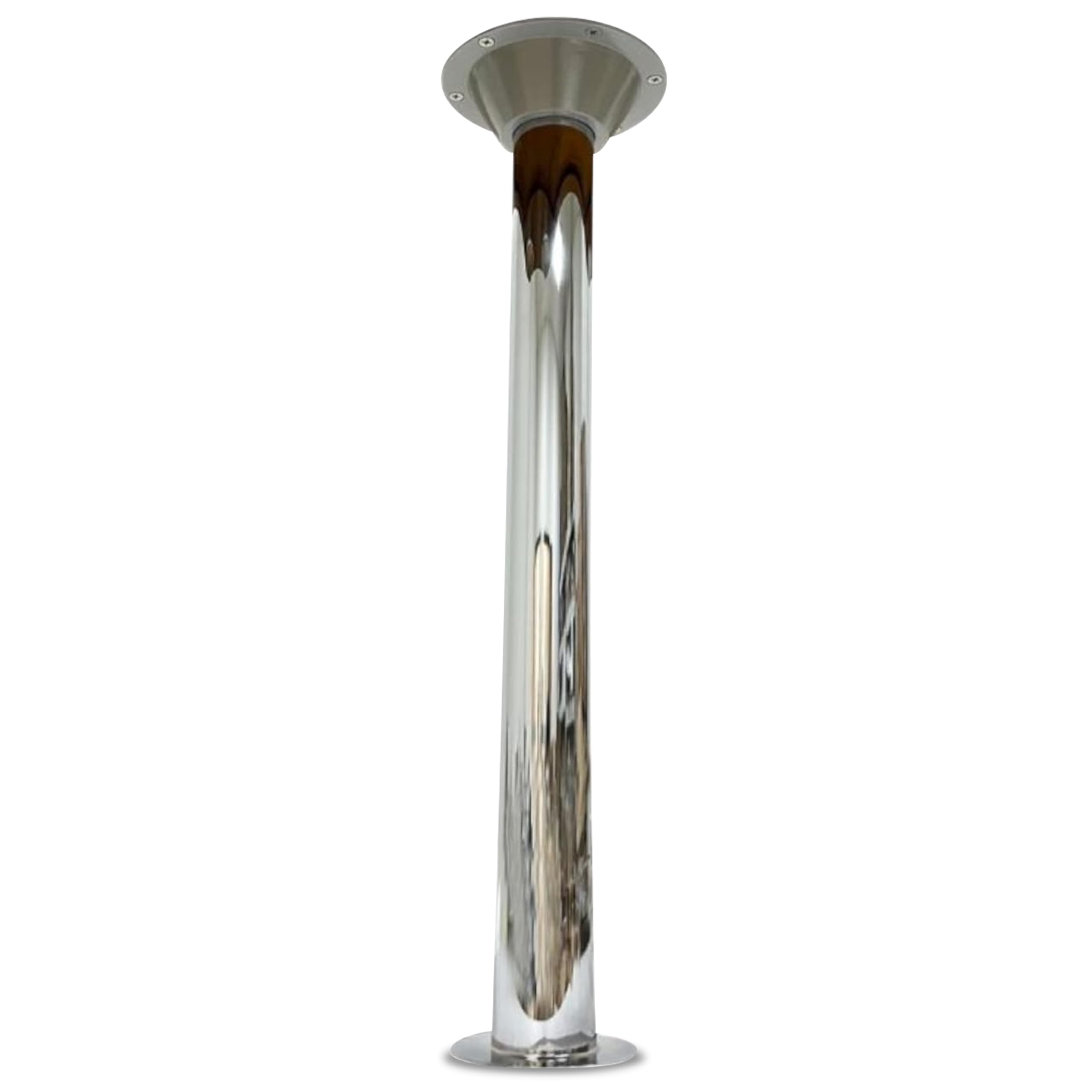 Detachable Flat Profile Boat Table Mount - Durable Stainless Steel Flush Pole MountingSystem for Pontoon Tables - Chrome-Plated Post with Versatile Threaded Insert for SecureFloor Anchoring