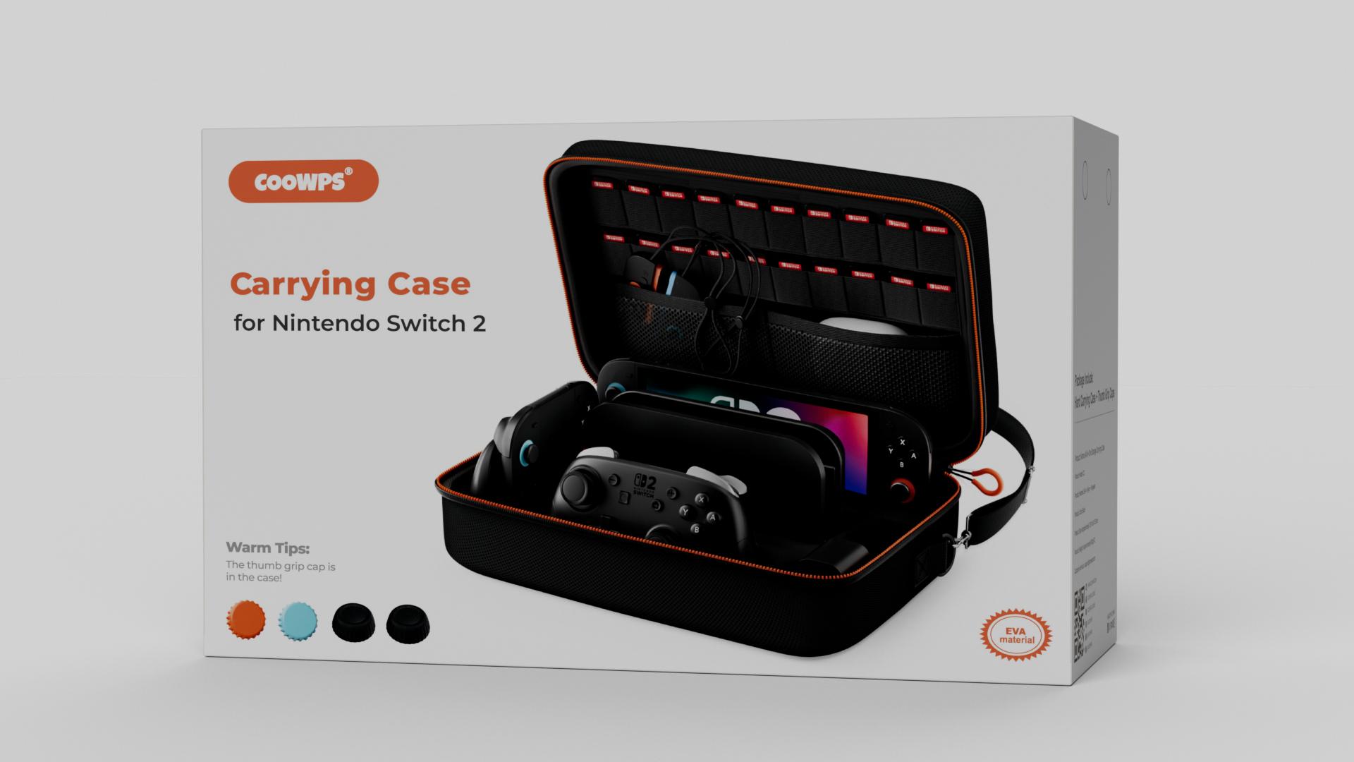 COOWPS All-in-One Carrying Case for Nintendo Switch 2, Hard Shell