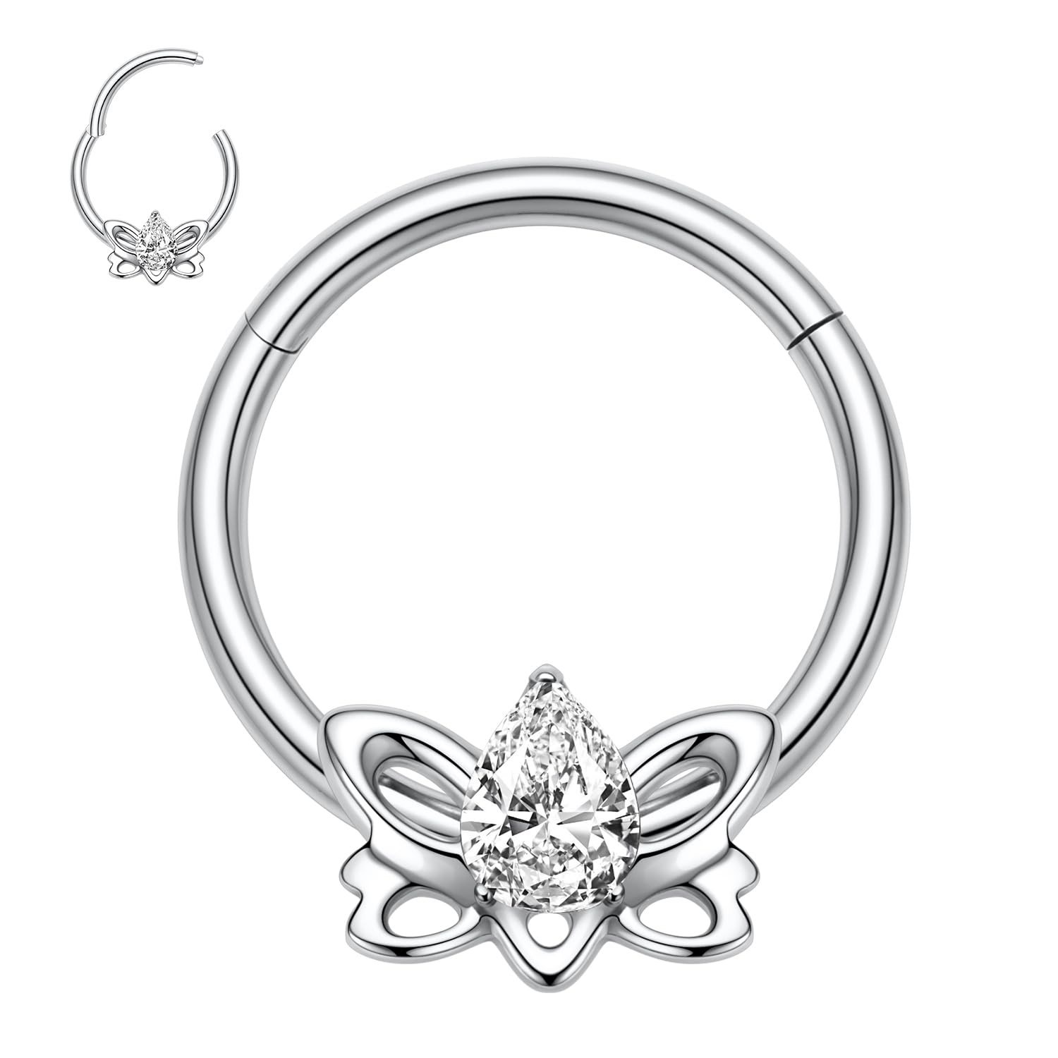 hengkaixuan Unique Animal Shape Septum Nose Ring Septum Jewellery 16G Daith Earrings Surgical Steel Nose Hoop Septum Clicker Conch Piercing Jewellery Rook Helix Tragus Cartilage Lobe Hoop Earring — view 35