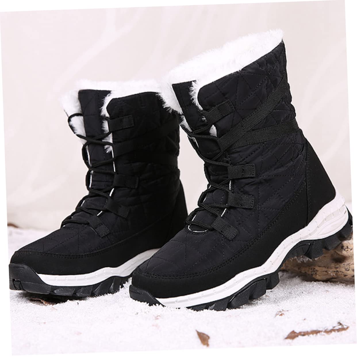 BESPORTBLE Zapatos de Algodón Cálidos Botas de Invierno Cómodas para Mujer de Felpa Botas Cálidas para Exteriores