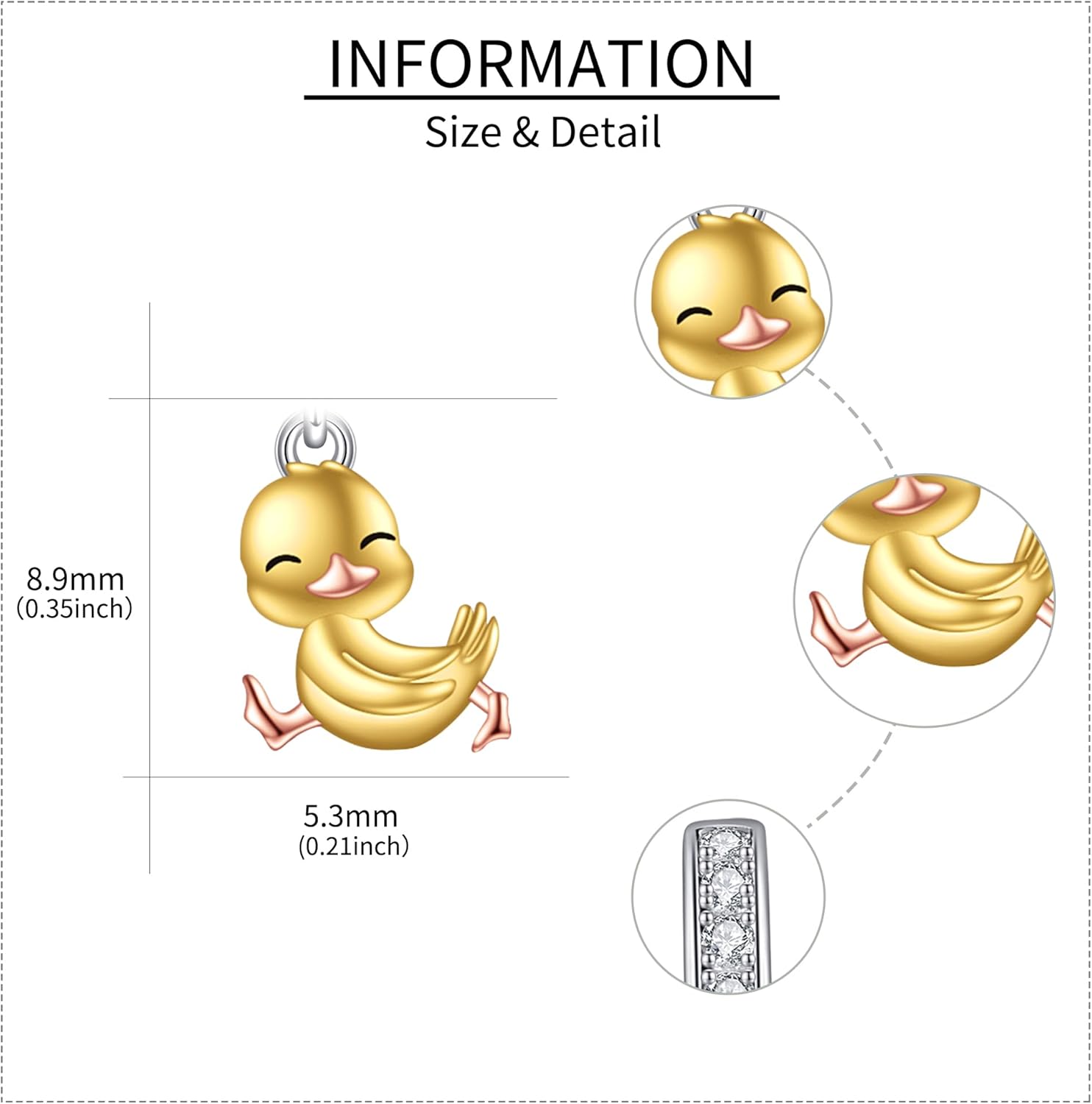 URONE Duck/Guinea Pig Charms Beads Fits Charms Bracelets for Women 925 Sterling Silver Bead Animal Jewelry Gifts for Women Bracelet&Necklace - Image 4