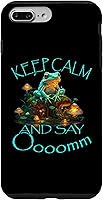 Vista 9 de Funda para iPhone 14 Keep Calm And Say Oooomm Funny Meditating Frog Yoga Case