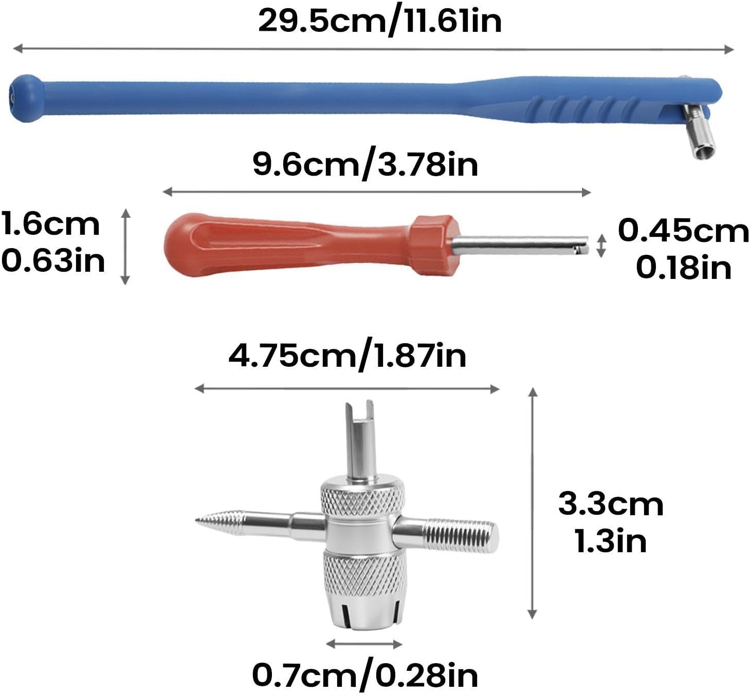Valve Core Removal Tool - Metal Flywheel Remover Wrench, Tire Stem Removal Tool Kit - for Motorcycle Car Bicycle Vehicle Automotive Maintenance Garage