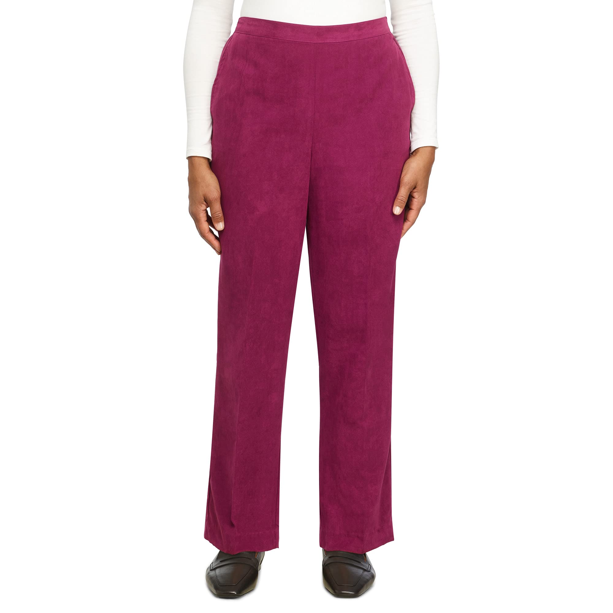Alfred Dunner Petite Womens Suede Short Length Pant