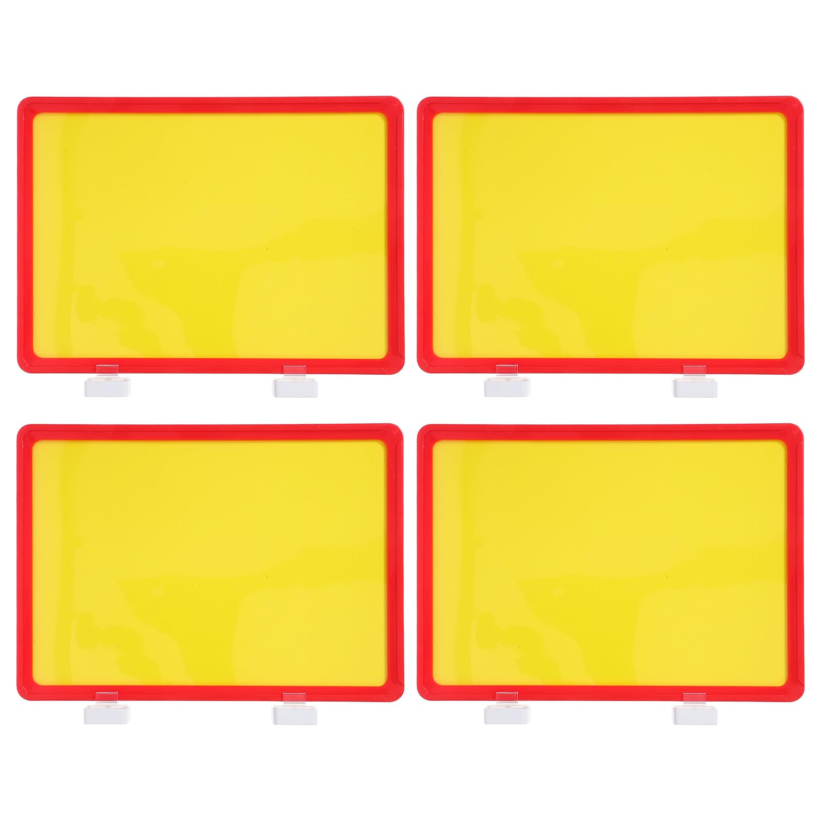 Healvian Porte-étiquettes Magnétiques pour Étagères D'entrepôt, Cadre Rouge Support Double Aimant, Plastique Solide pour Gestion et Fixation Sécurisée