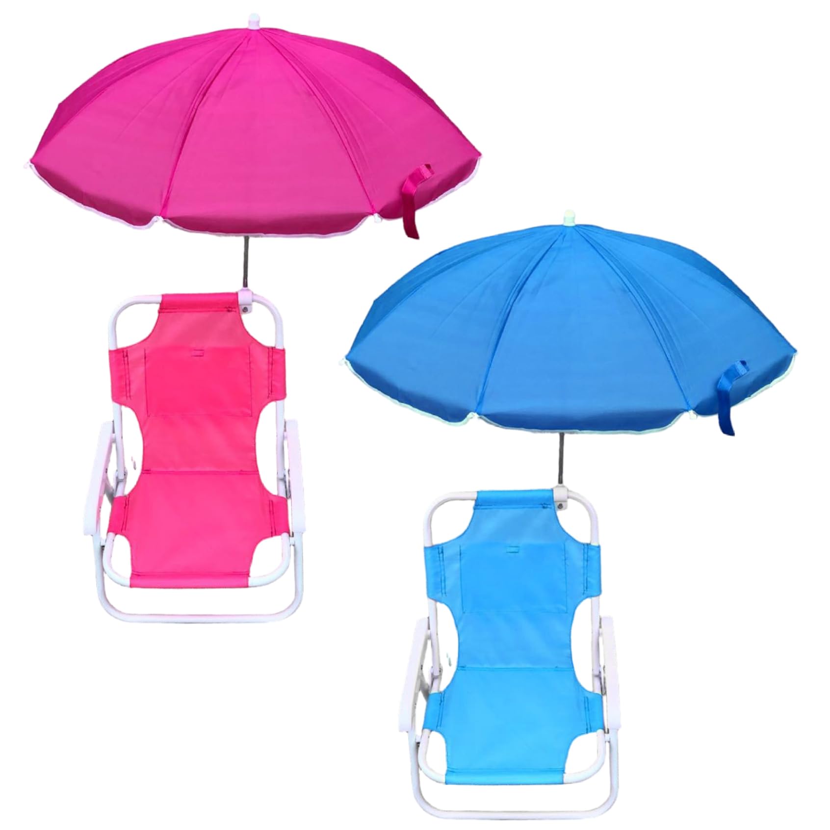 Silla de Playa para niños con sombrilla, Plegable y Desmontable, con Dosel, portátil para Exteriores. Silla de Playa para niños Rosy con sombrilla.