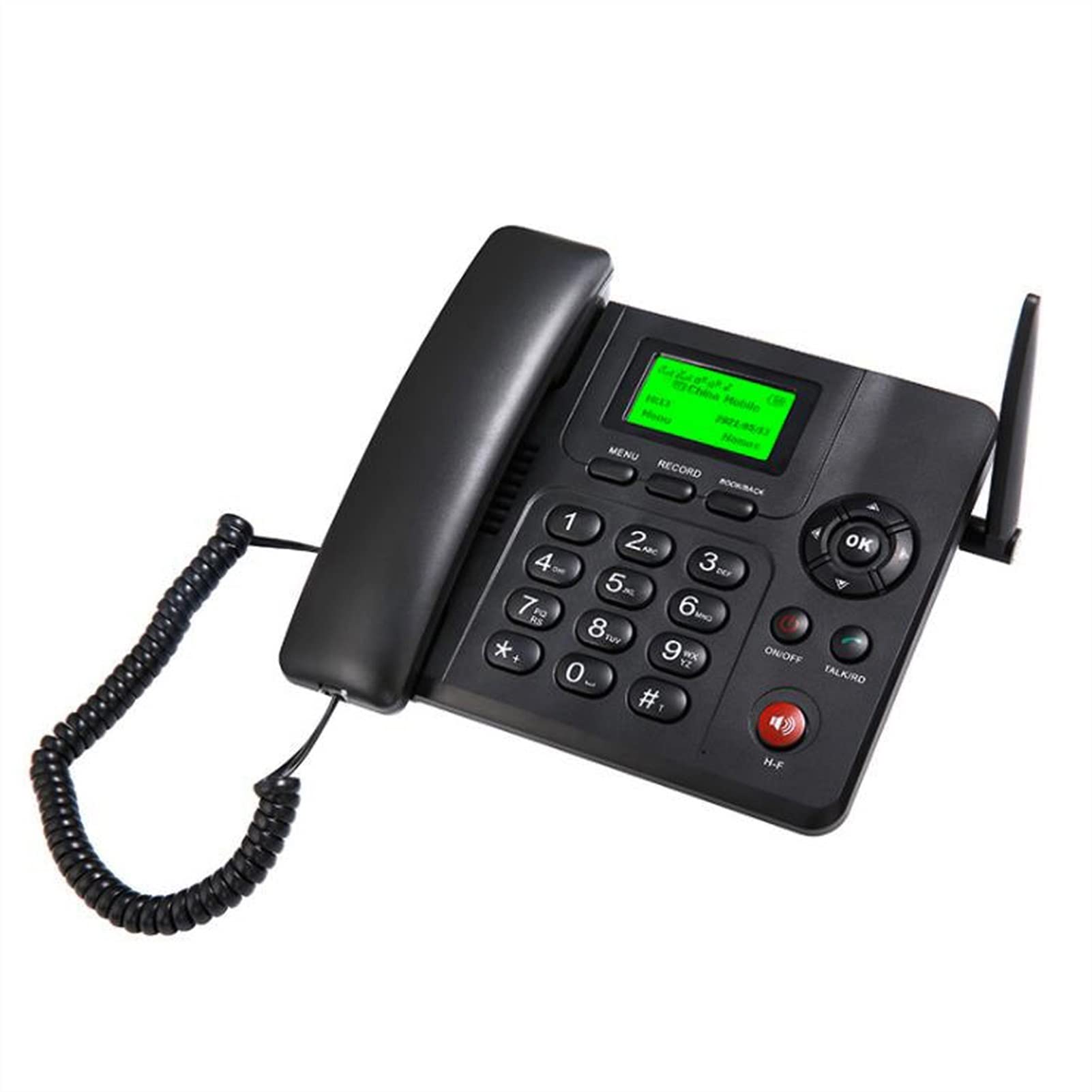Wireless Landline, GSM Desktop Phone, HD Call, FM Radio, Multi-language Support, Office Business Phone Black