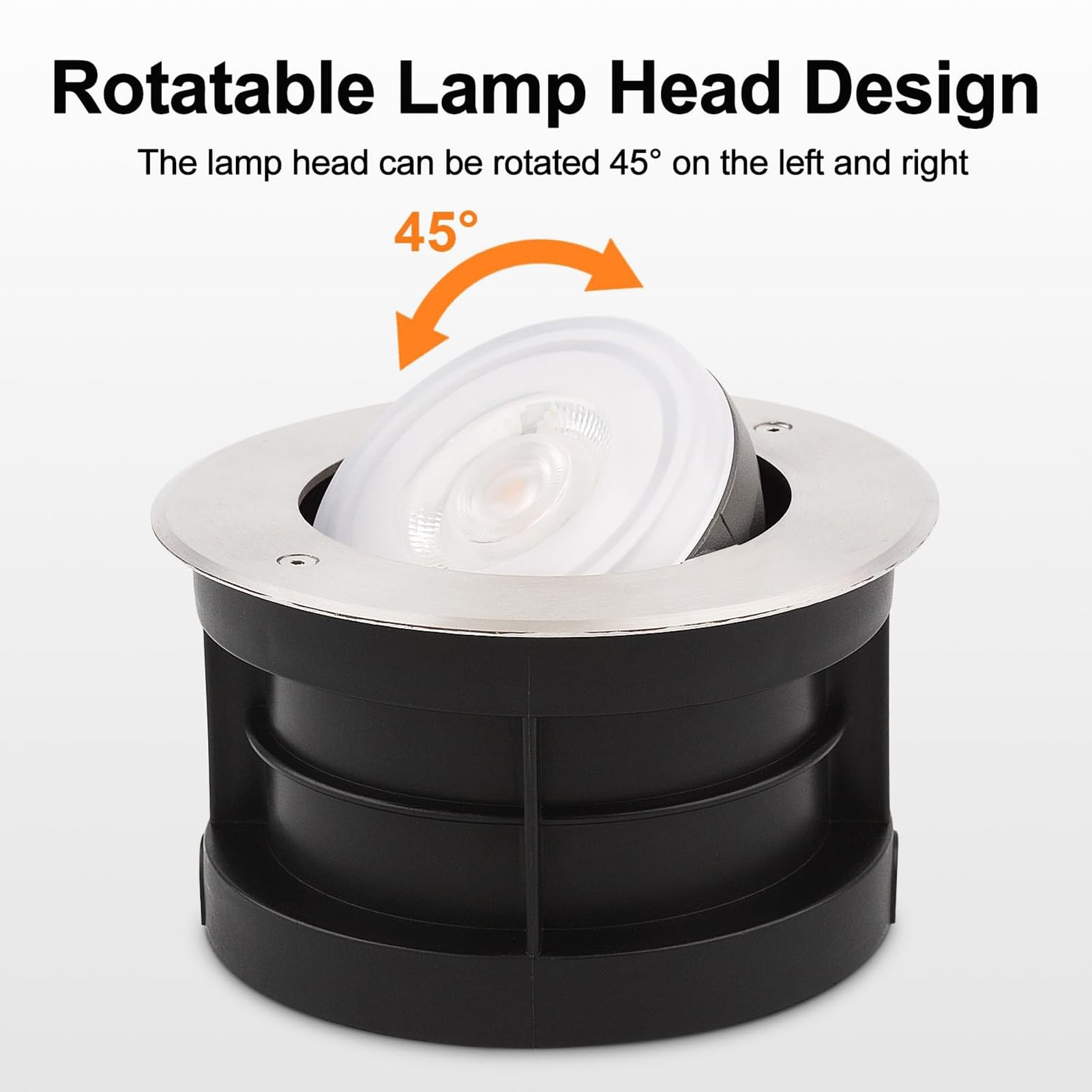Foco Empotrable De Ángulo Ajustable Para Suelo - Lámpara LED Para Exteriores, Foco Led Jardín, Iluminación Para Caminos Senderos, Lámpara Enterrada Impermeable IP65(White Light,36W(220v))