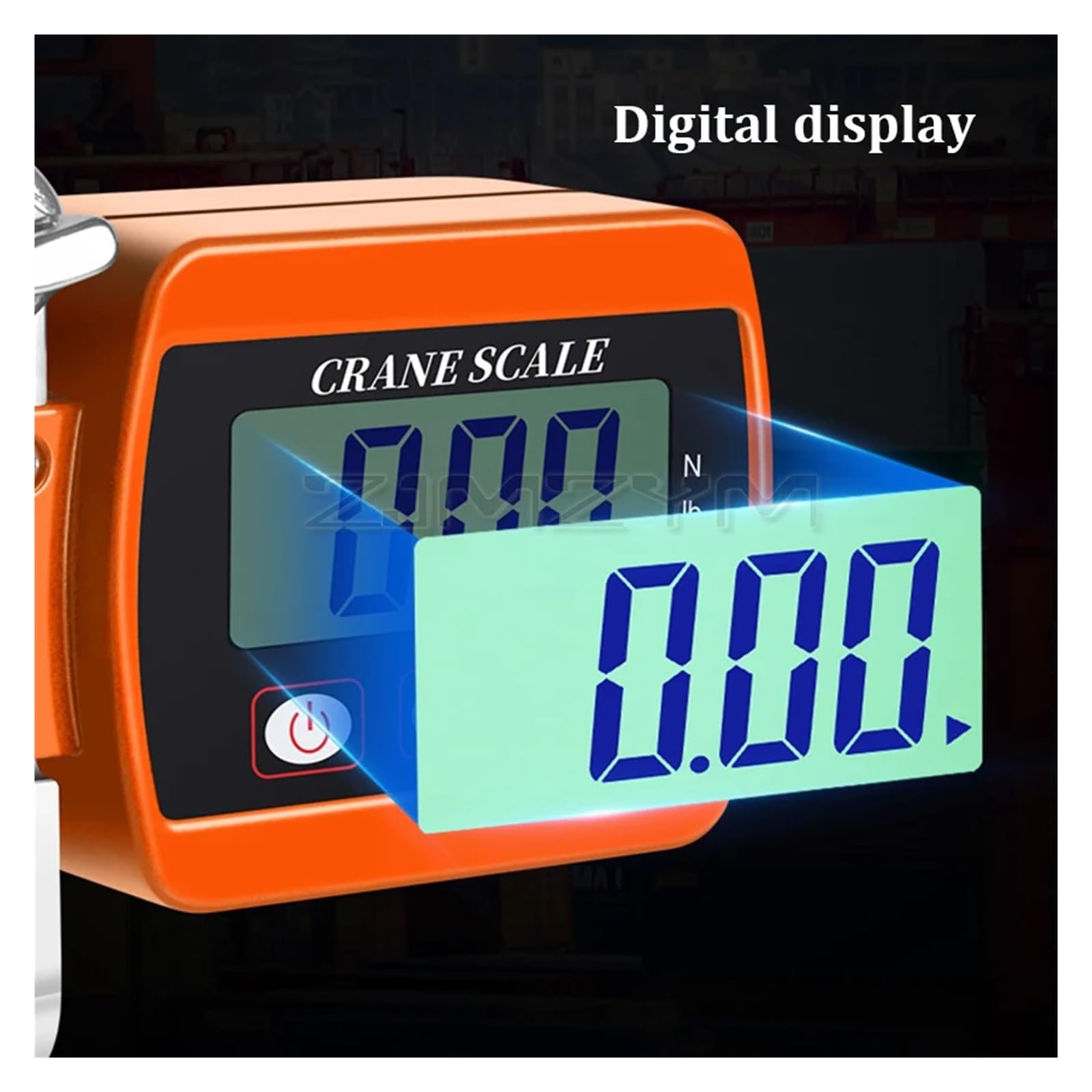 Bilancia for gru digitale da 300 kg/500 kg portatile sospesa for for impieghi gravosi a gancio industriale con retroilluminazione LCD Unità di cambio(Orange,300KG)