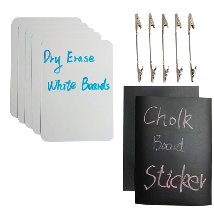 Buy WhiteBoard Mini Plastic Dry Erase Board Sign with Clips Double Head