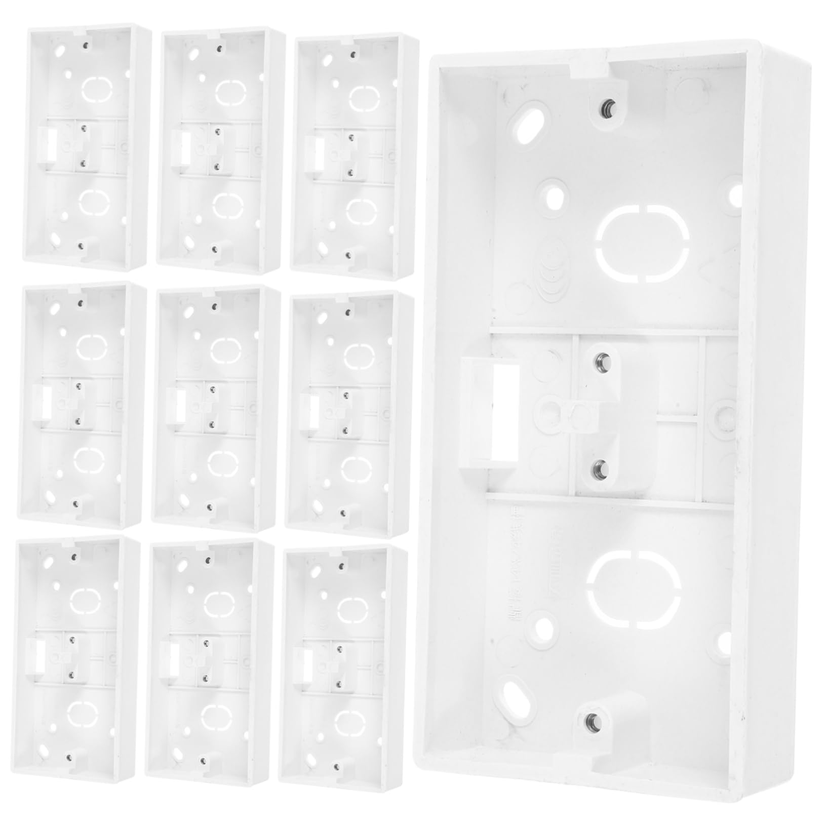 Veemoon 10piezas Caja De Conexiones Eléctricas Versátil Montaje Superficie De Corriente Individual Interruptor Eléctrico Base