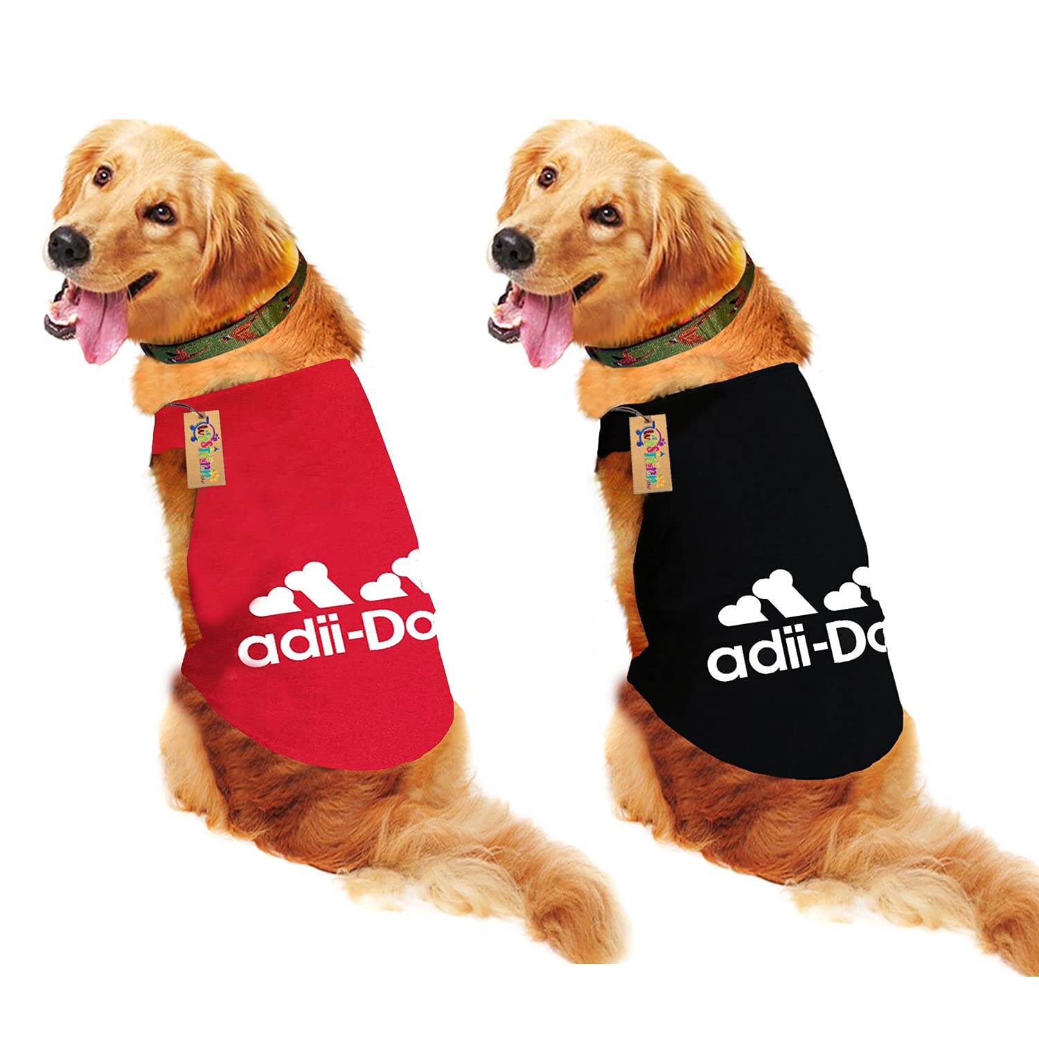 Western Era Pack of 2, Soft Cotton Dog T-Shirt (Set of 2), Comfortable Dog Clothing, Sleeveless Vest Puppy Outfit, Apparel (Black + Red) (Medium) (16 inches) (B09BJRXPBF) Amazon Price History, Amazon Price Tracker