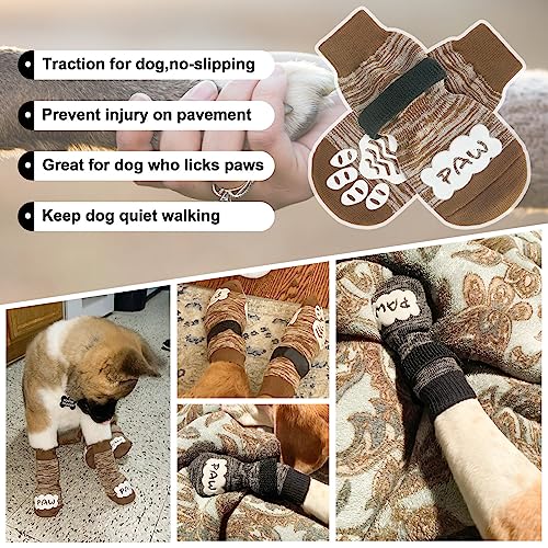 BEAUTYZOO Meias antiderrapantes para cães pequenos, médios e grandes, protetor de pata para cães ido