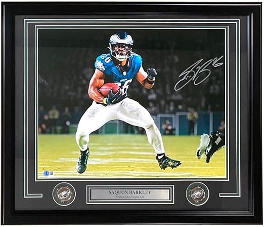 Saquon Barkley Signed Framed 16x20 Philadelphia Photo BAS ITP