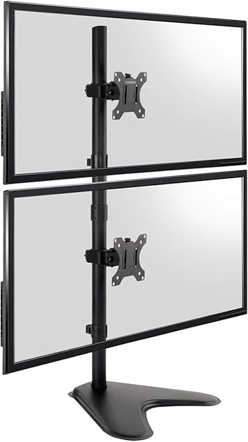 TekBox Monitor Mounts - Multi Arm Stands for 1 2 3 or 4 Computer Screens Stacked Twin Triple Quad (Vertical)