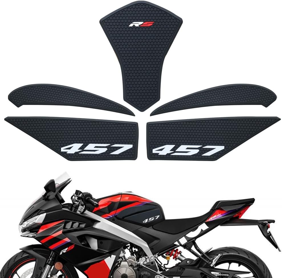 Fit RS457 2025 New For Aprilia RS 457 RS457 2024-2026 Motorcycle Side Fuel Tank pad Tank Pads Protector Stickers Decal Gas Knee Grip Traction Pad Tankpad black