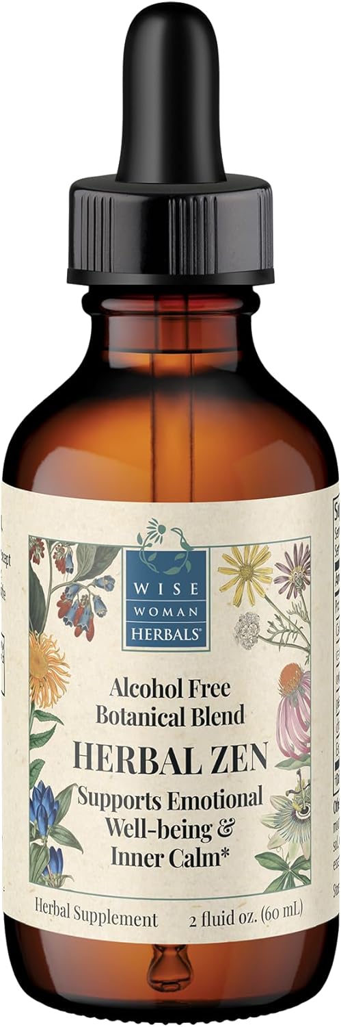 Wise Woman Herbals – Herbal Zen prev Kalmerite Glycerite, Alcohol-Free Botanical Blend, 2 fl oz, All-Natural Mood Support for Relaxation, Emotional Well-Being & Inner Calm