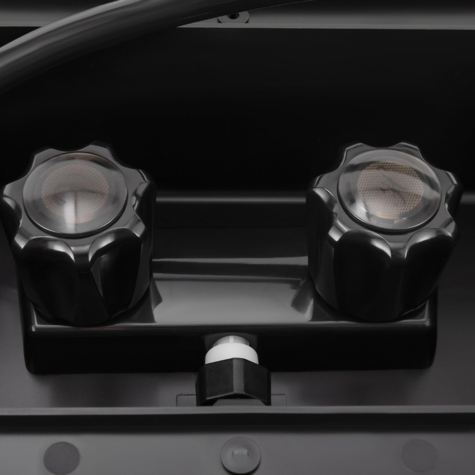 Kit doccia per camper, doccia da esterno per camper, doccia da campeggio con trattamento dell'acqua calda e fredda e tubo flessibile da 4,92 m, per barca, camper, roulotte (nero)