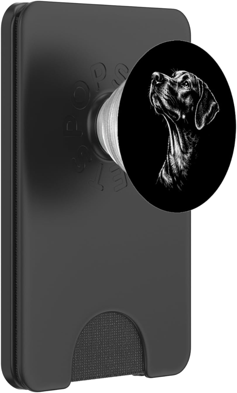 Rhodesian Ridgeback Portrait Black and White Dog Lover PopSockets PopWallet for MagSafe
