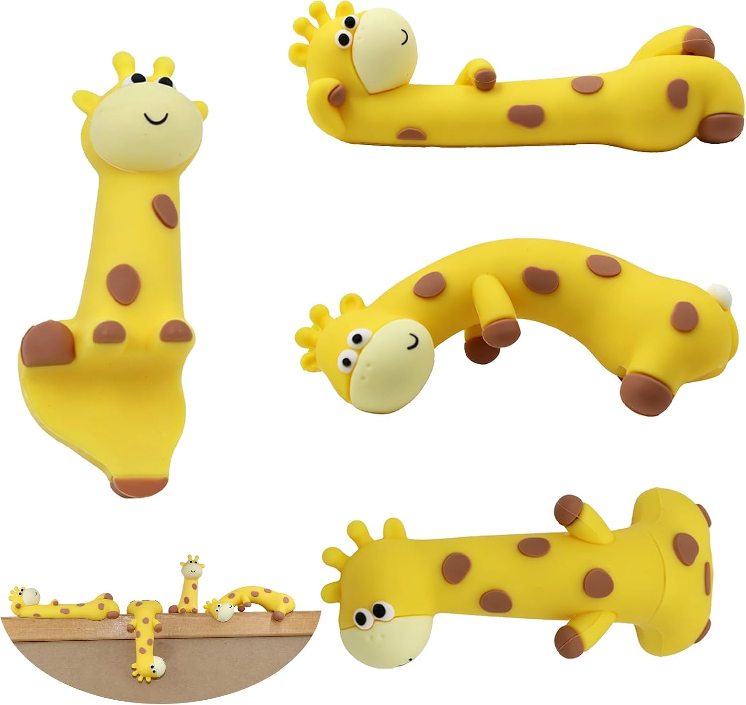 4Pcs Mini Resin Giraffe Figurines, Funny Computer Monitor Decor, Cute Car Rear View Mirror Ornaments, Home Office Desk Accessories(Giraffe)