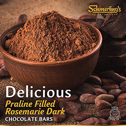 Schmerling's Rosemarie Dark Bittersweet Chocolate - Praline Filled Chocolate - Made In Switzerland - Premium 55% Cocoa - All Natural, Gluten Free, Gmo Free - Kosher For Passover - 3.5Oz Pack Of 5 #TOP3