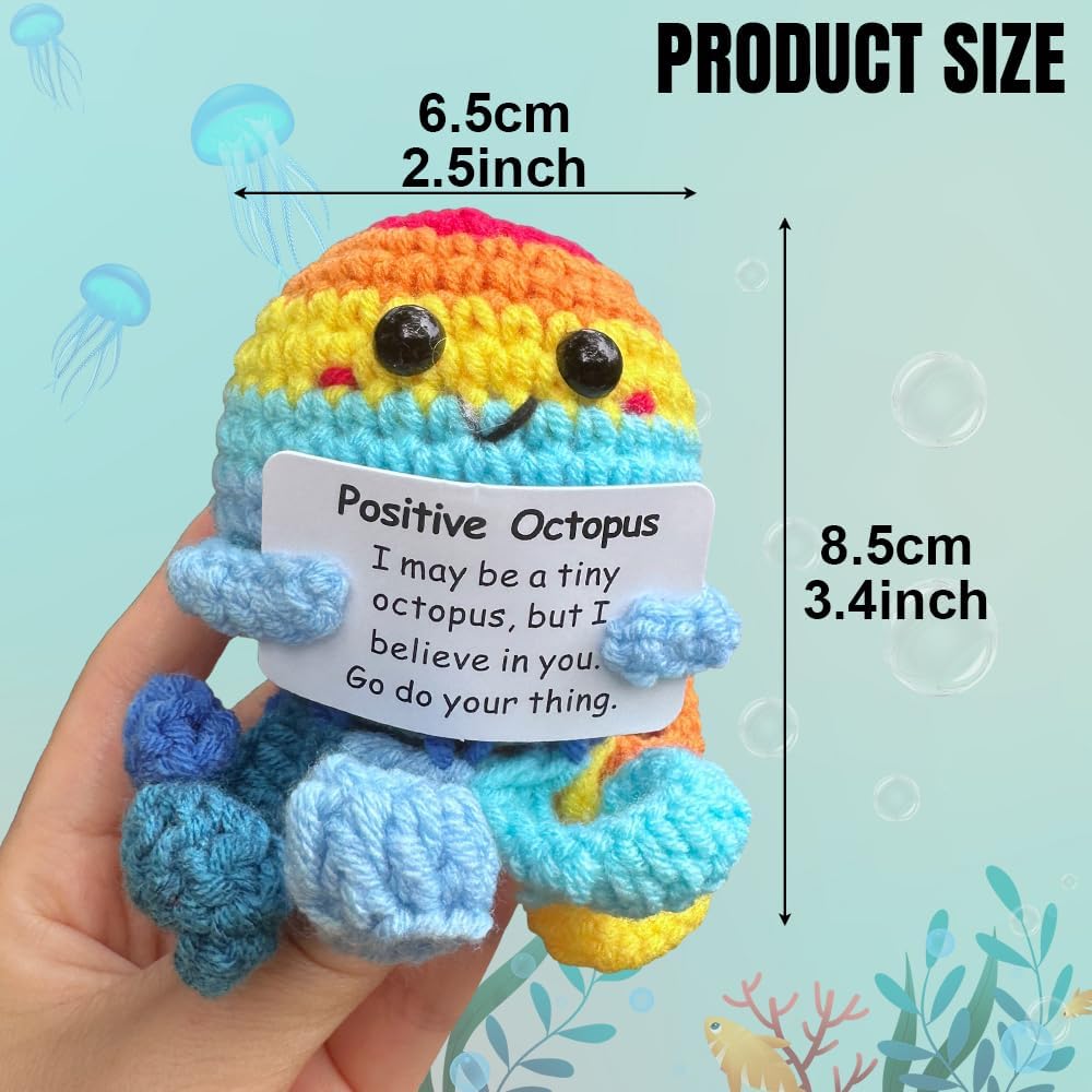 25PCS Positive Crochet Animals Bulk-Teacher Appreciation Gifts Bulk-Team Appreciation Gifts for Employees-Inspirational Crochet Animals Mothers Day Graduation Birthday Thank You Gift for Women Men Mom