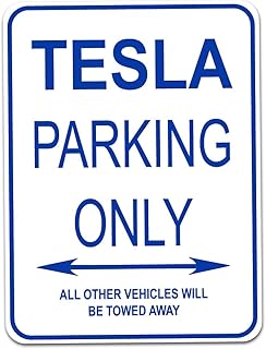 Tesla Parking Only Blue Aluminum Sign