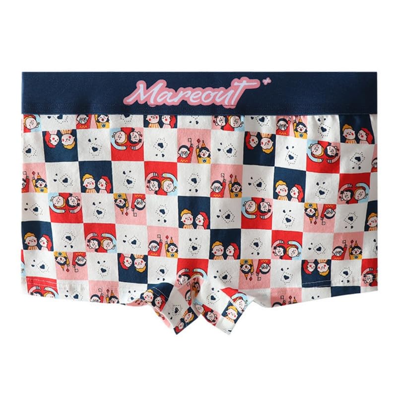 Women's Cotton Boxer Briefs with Printed Pattern and Soft Fit Underwear | Blue -L-image-17