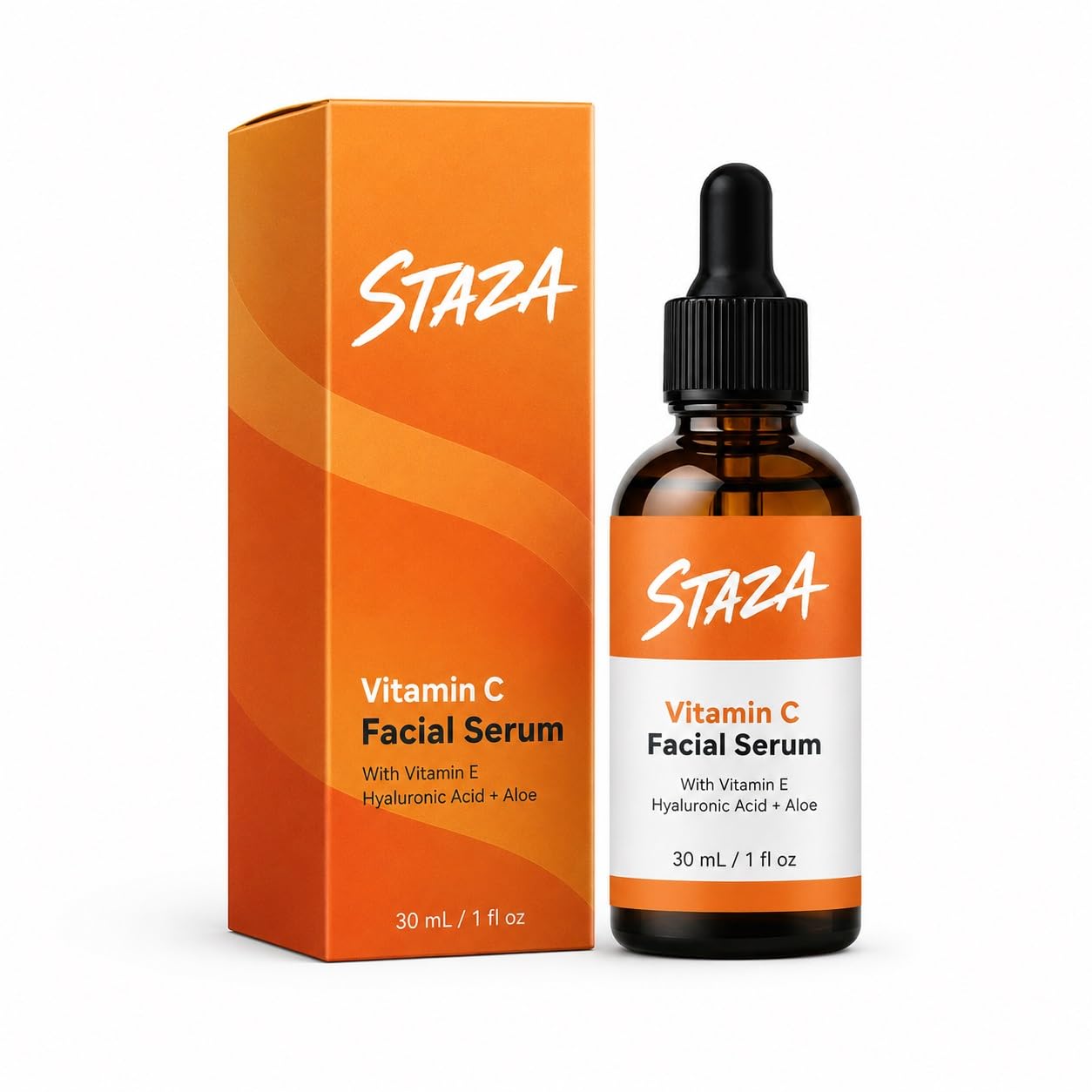 Vitamin C Facial Serum with Hyaluronic Acid Vitamin E and Aloe 30 mL | 30 mL facial serum with vitamin C, vitamin E, hyaluronic acid and aloe for daily skincare.