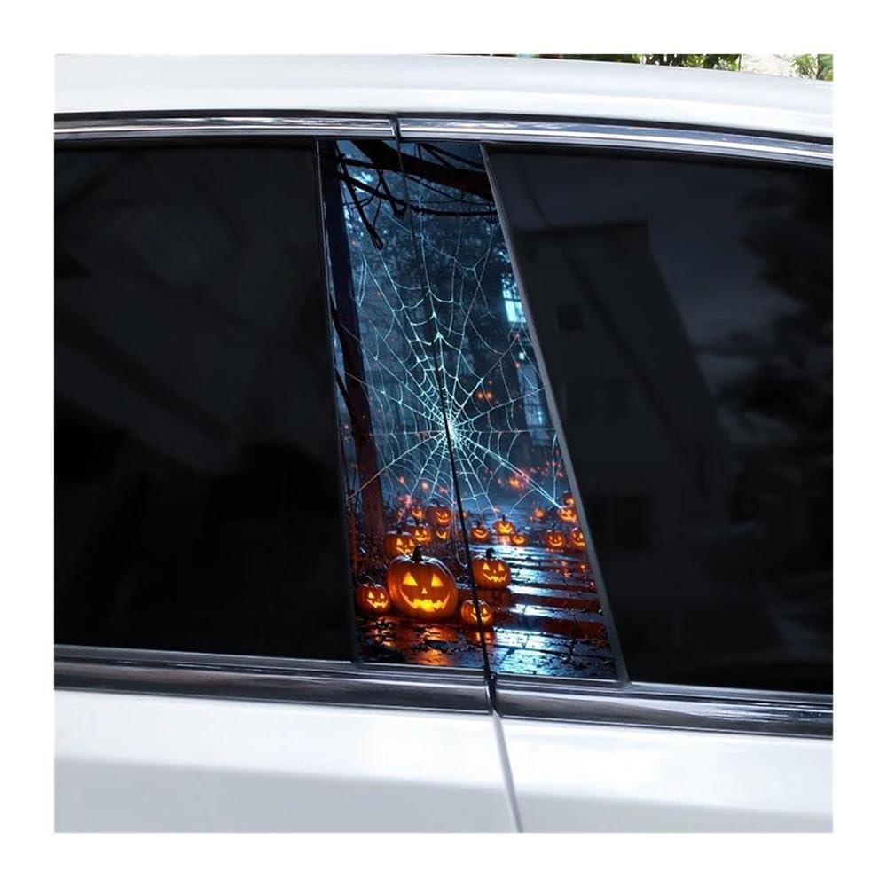 Body Parts 2pcs Car B-Pillar Decorative Stickers Halloween Scenery Man Car Center Column Sticker DIY Vinyl(H)