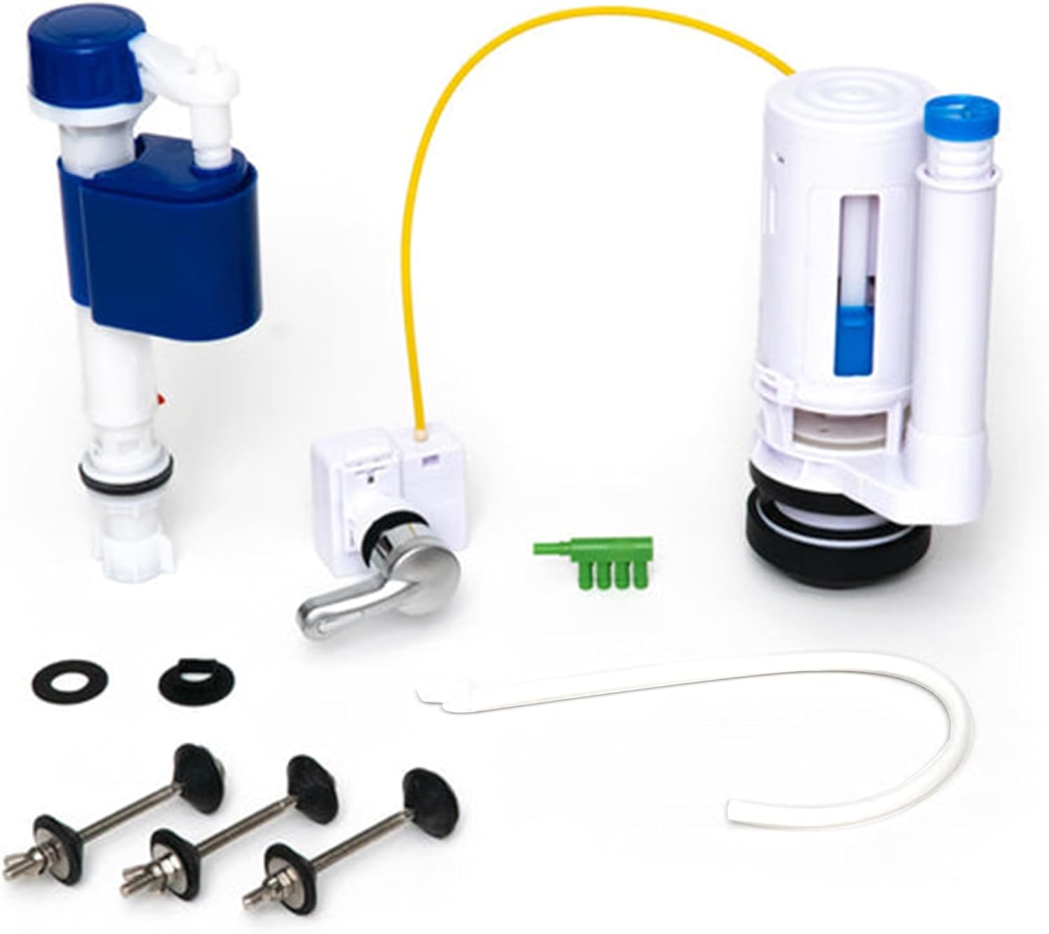 3 Inch Dual Flush Valve Complete Conversion Kit w/Handle & Overflow Water Conserver, Eliminates the Use of the Leaky Flapper & Chain, Includes 2 Flushing Options, Includes Fill Valve