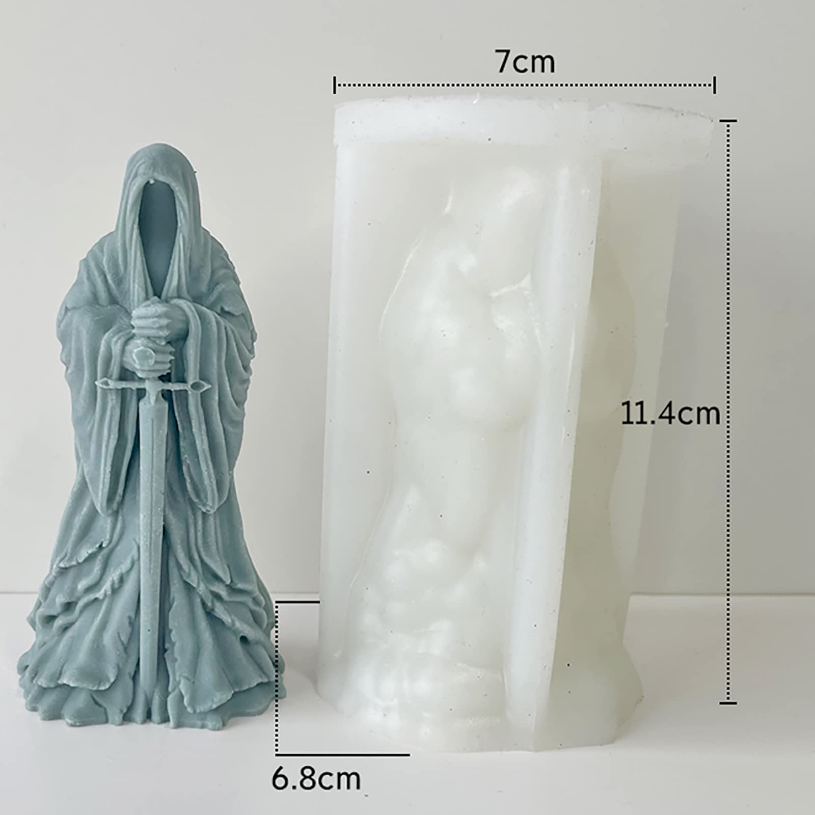 Schwertform Mann mit Schwert, Tischdekoration, Harzform, 3D-Totenkopf-Kerzenform, Silikonform für Kerzen, handgefertigte Kerzen, Körperseife, Geisterform