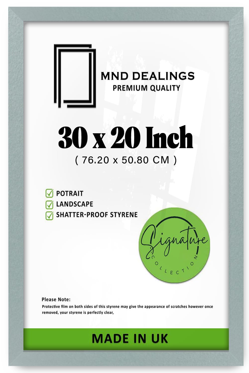 MND Dealings | MDF Picture Frame (76.20 x 50.80 CM) Perfect for Gift, Wall Décor & Portrait/Landscape Art Display, 30 x 20 Inch MDF Wood Finish for Classic Elegance [ Silver ]