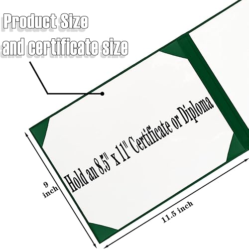 Miniatura 2 de Happy Secret Cubierta para diploma de 8.5 x 11 pulgadas, soporte para certificado de graduación, cubiertas de certificado de cuero liso (verde