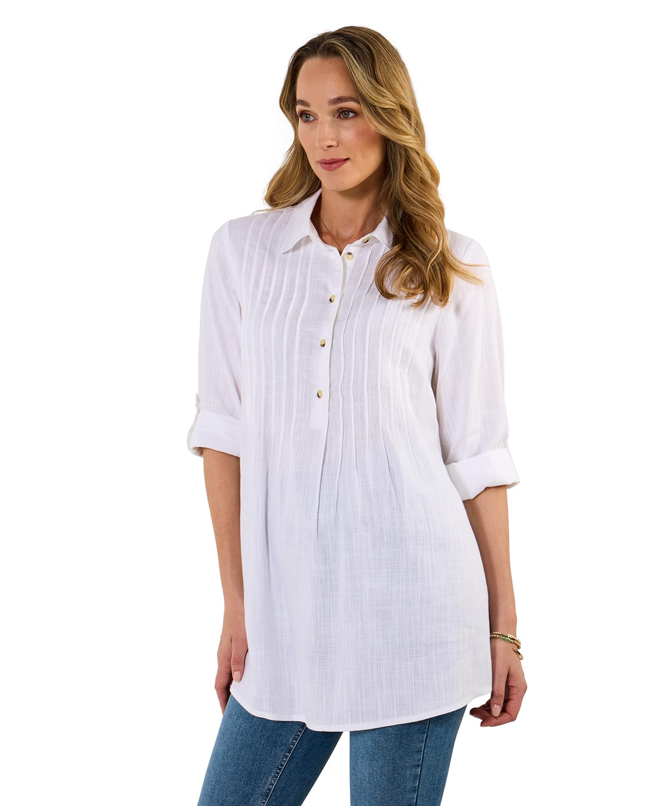 Joe Browns Women's White Relaxed Fit Stylish Linen Blend Blouse In Size 18