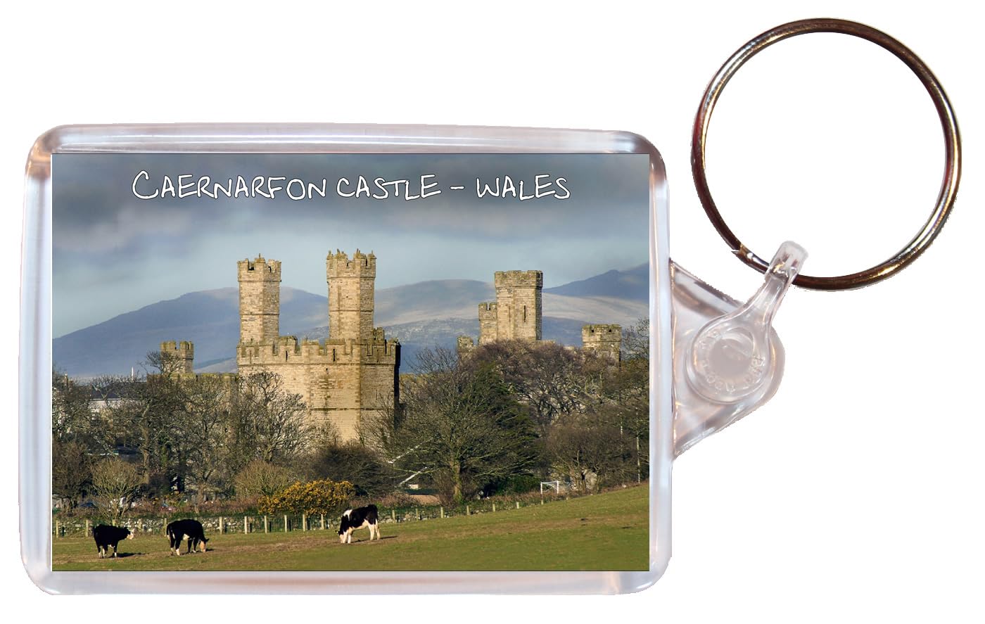 Baked Bean Store Caernarfon Castle - Wales - Double Sided Large Keyring Gift/Present Name Tag Souvenir