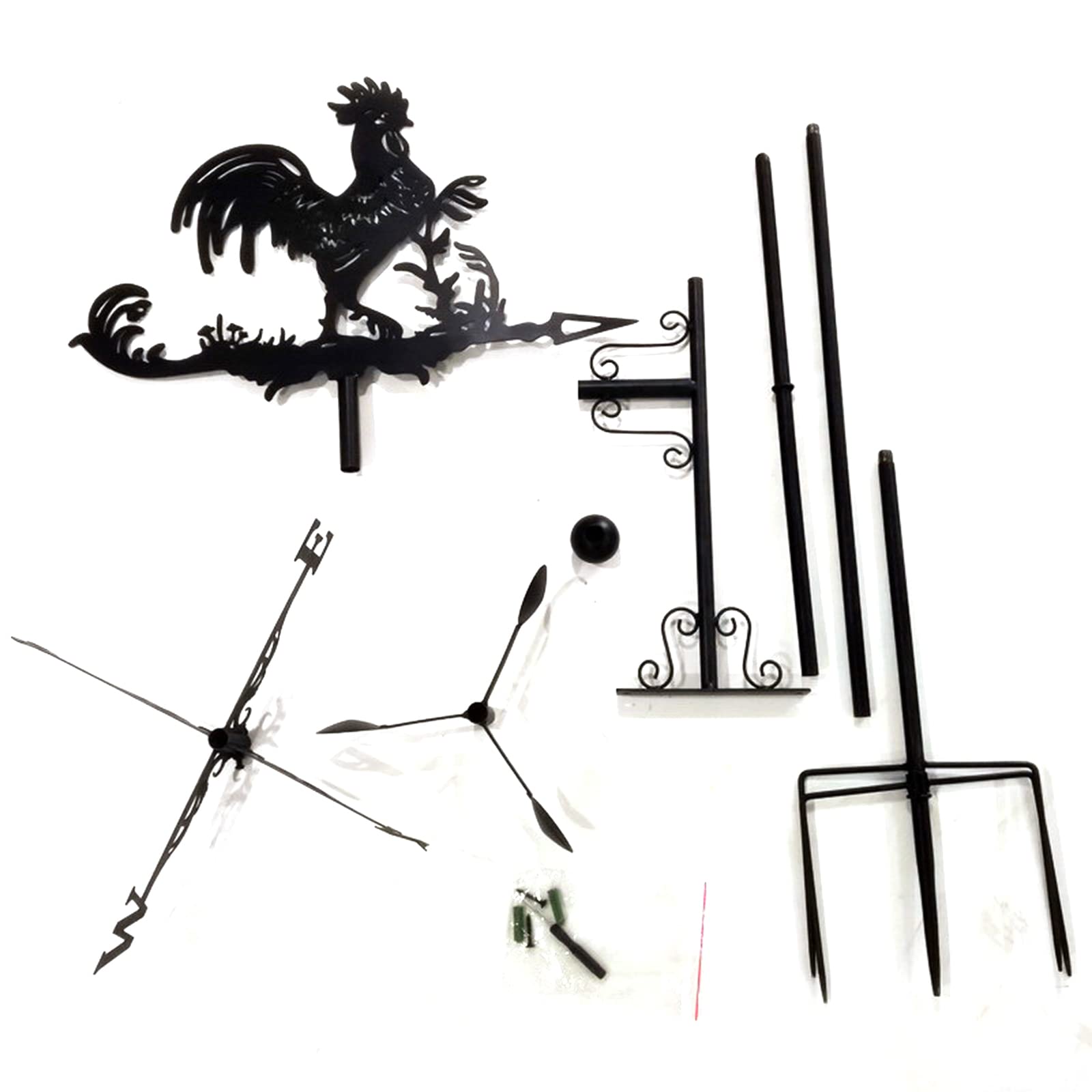 Girouette en métal avec Coq Animal - Décorations créatives de Poussin - Indicateur de Direction du Vent pour l'extérieur, la Ferme, la Cour, Le Jardin, Le pavillon