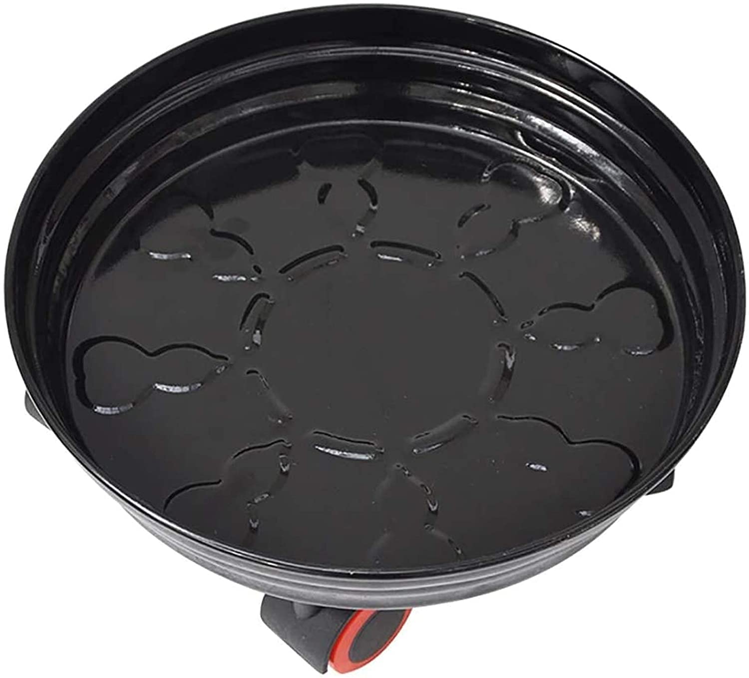 YUANCHUTOP Rolling Plant Caddy with Wheels, Metal Plant Stand for Indoor/Outdoor, Round Planter Trolley, Flower Pot Mover, 47.5cm Black Plant Dolly, Heavy-Duty Garden Cart