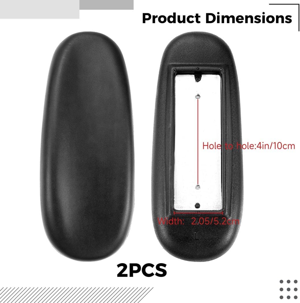 2 Pieces Gaming Chair Armrest Replacement, Universal Pu Elbow Support Pads for Office Chairs with 4 Hole, Ideal for Gaming and Desk Use