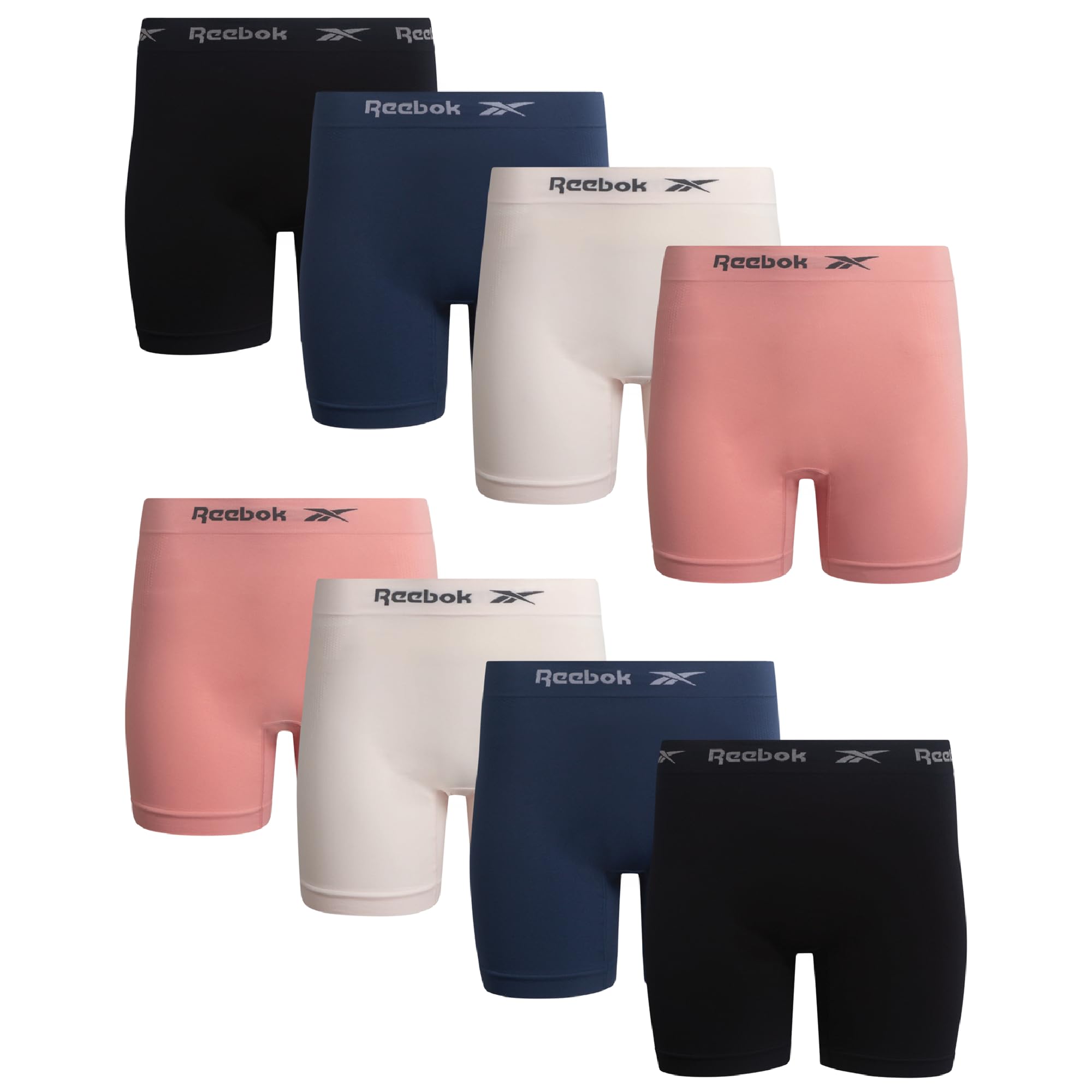 Reebok Womens Boyshorts 8 Pack Long Leg Performance Underwear