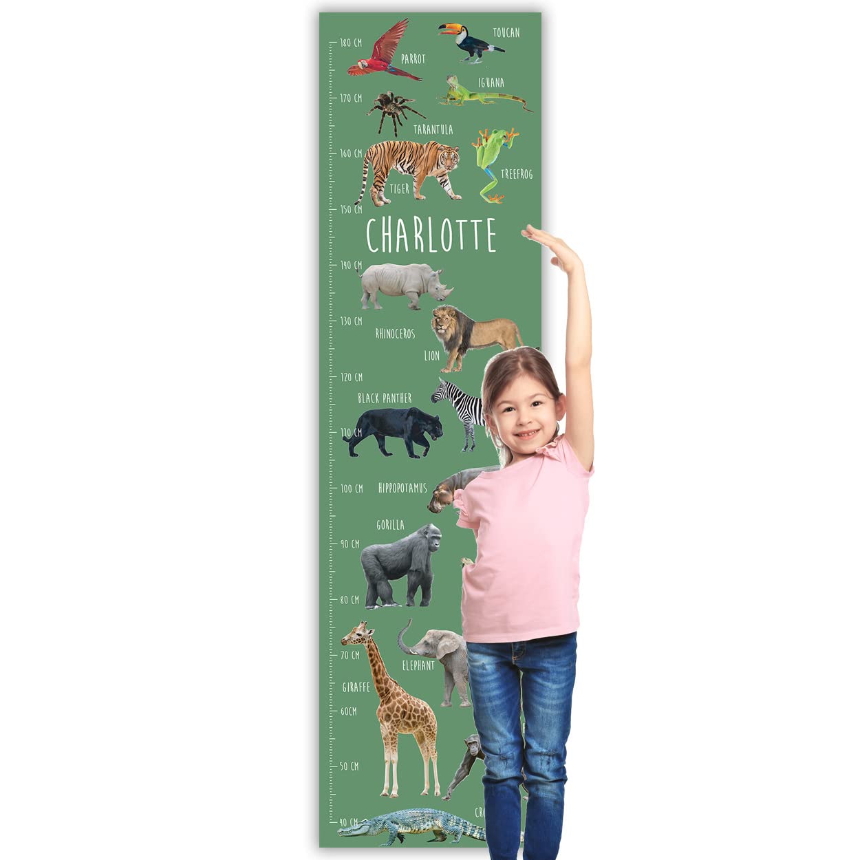 Personalised Kids Height Charts (Jungle Animals) — image 1