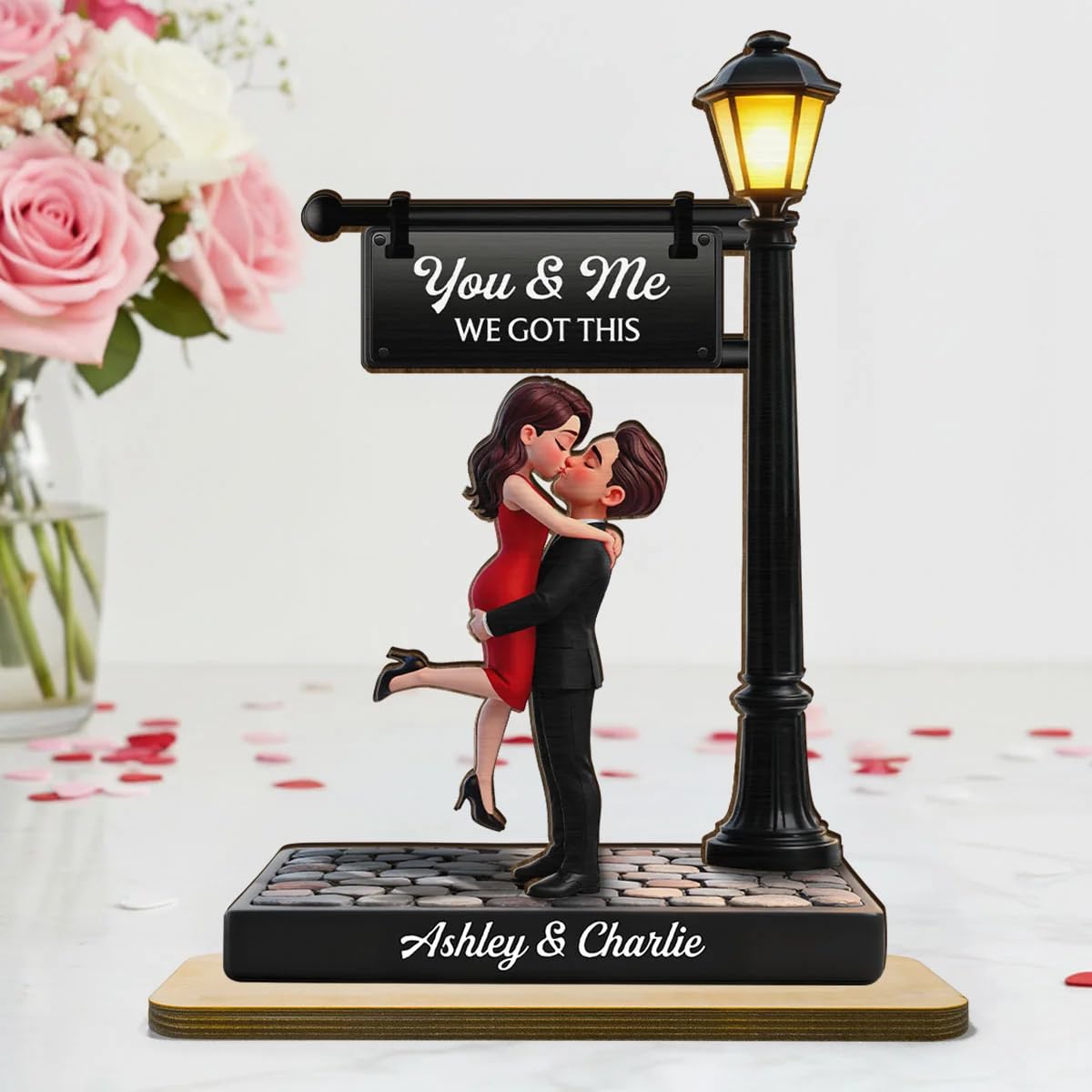 Personalized Couple Wooden Plaque, Custom Romantic Keepsake with Names | Custom Couple Wo…