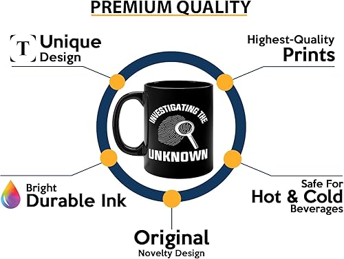 Miniatura 3 de Taza de café detective de 11 onzas, color negro - Investigando lo desconocido - Oficial de policía policía patrulla detective sheriff aplicación de