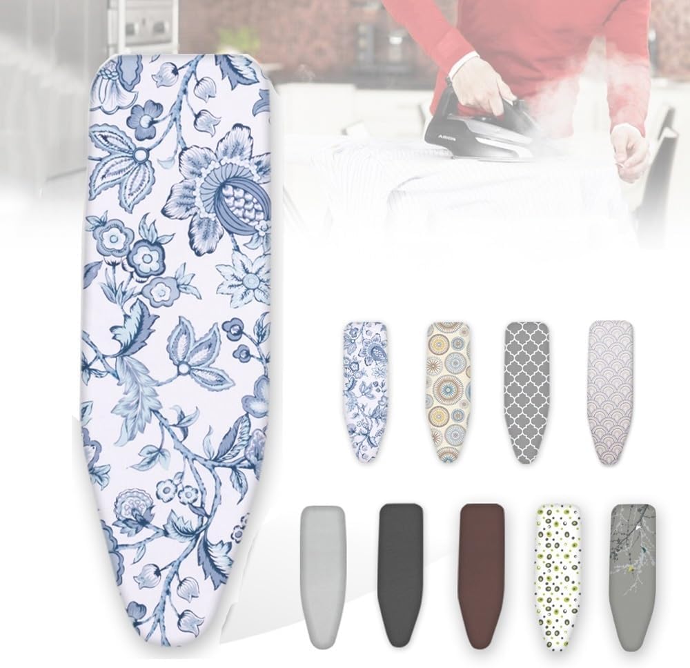Ironing Board Cover 36x12 38x13 43x13 48x15in Table Top Iron Board Replacement Cover with Padding, Scorch Resistant, Heat Resistance, Easy to Install(Color:I,Size:92x33cm/36x13in)