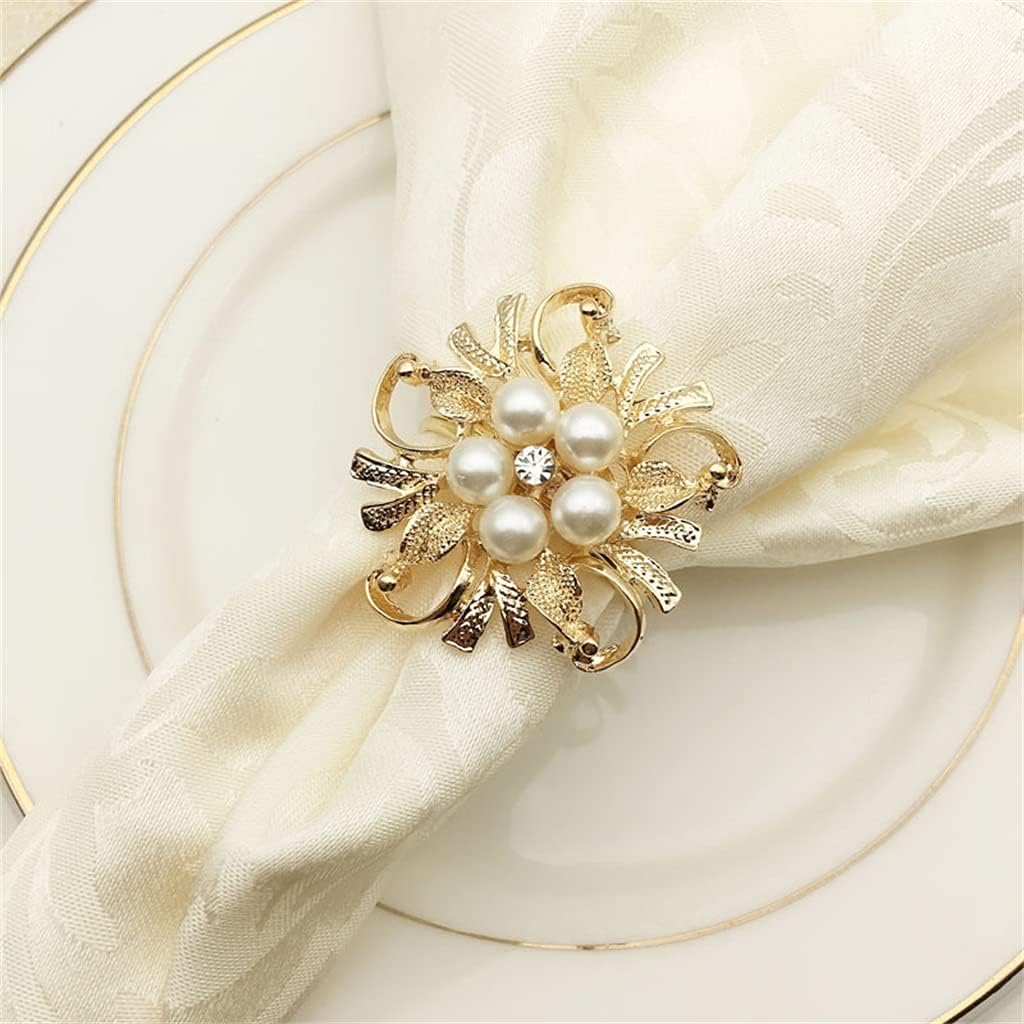JSEIAJB 10pcs Hotel Tableware Napkin Buckle Flower Decoration(D)